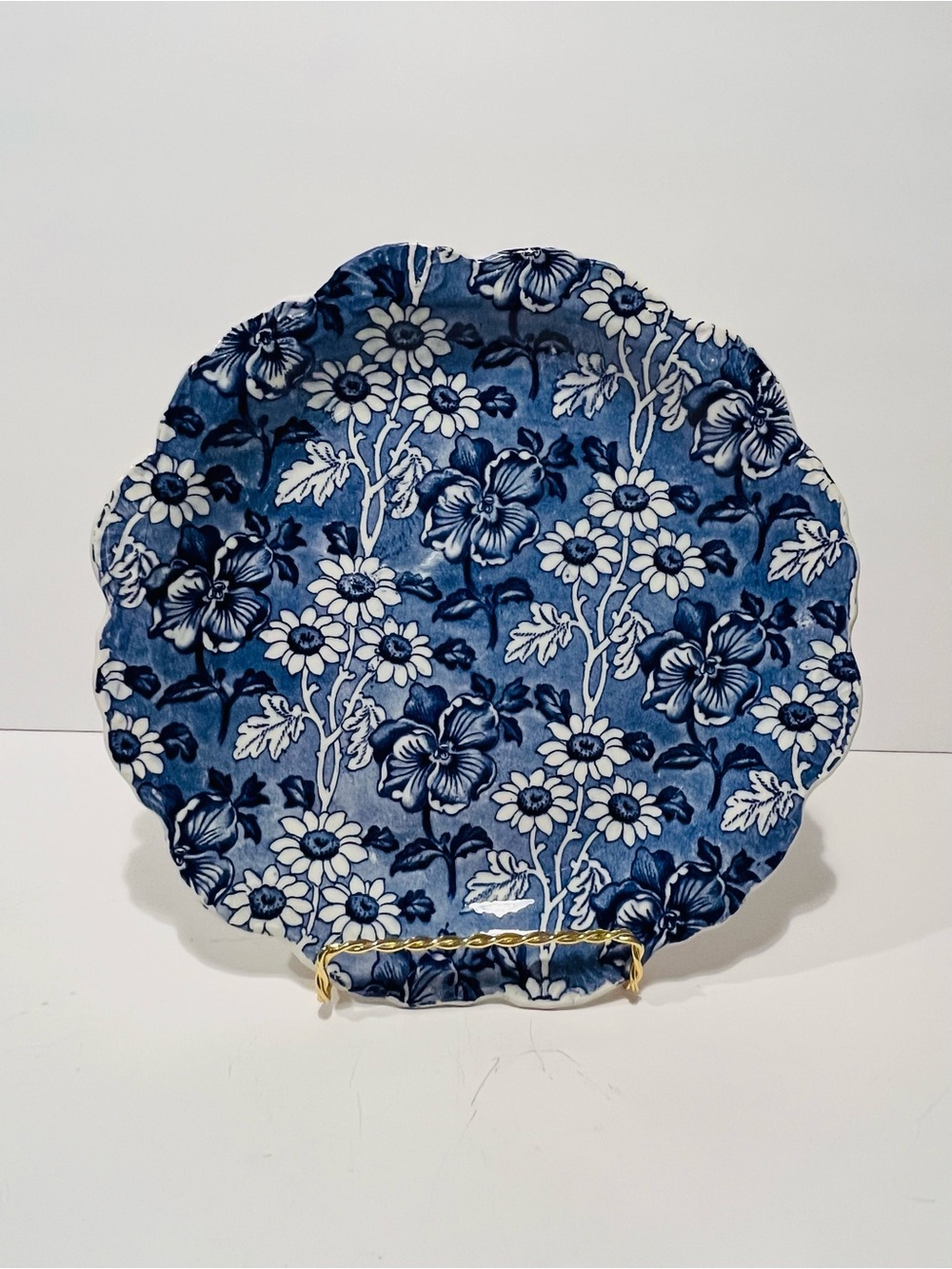 Antique James Kent Ltd Fenton Staffordshire Luis 14 Blue Plate 7” England